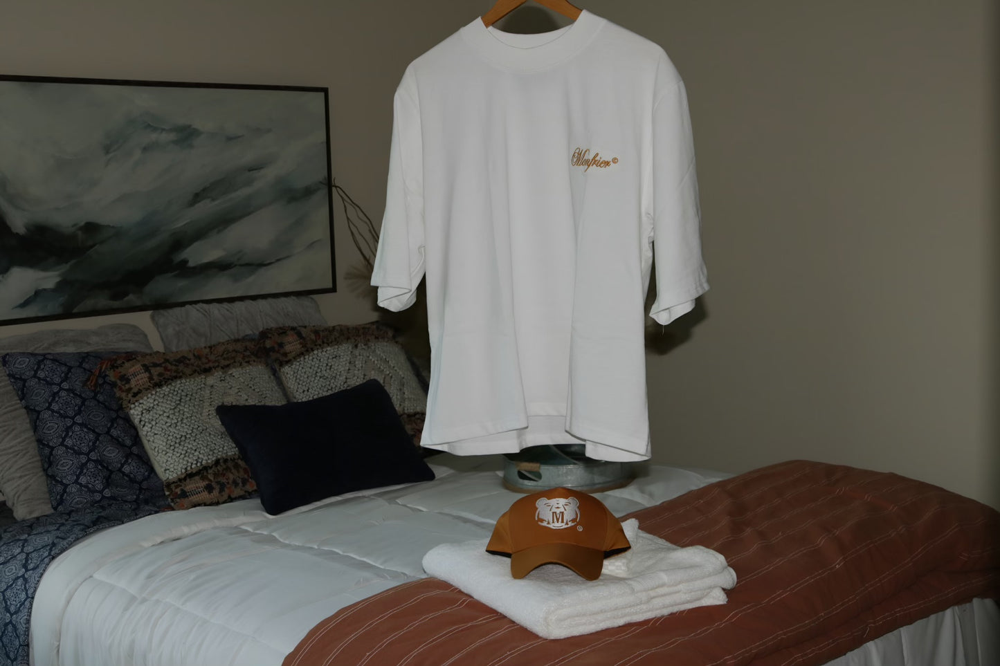 Gold embroidered Monfrier Signature Cropped Tee