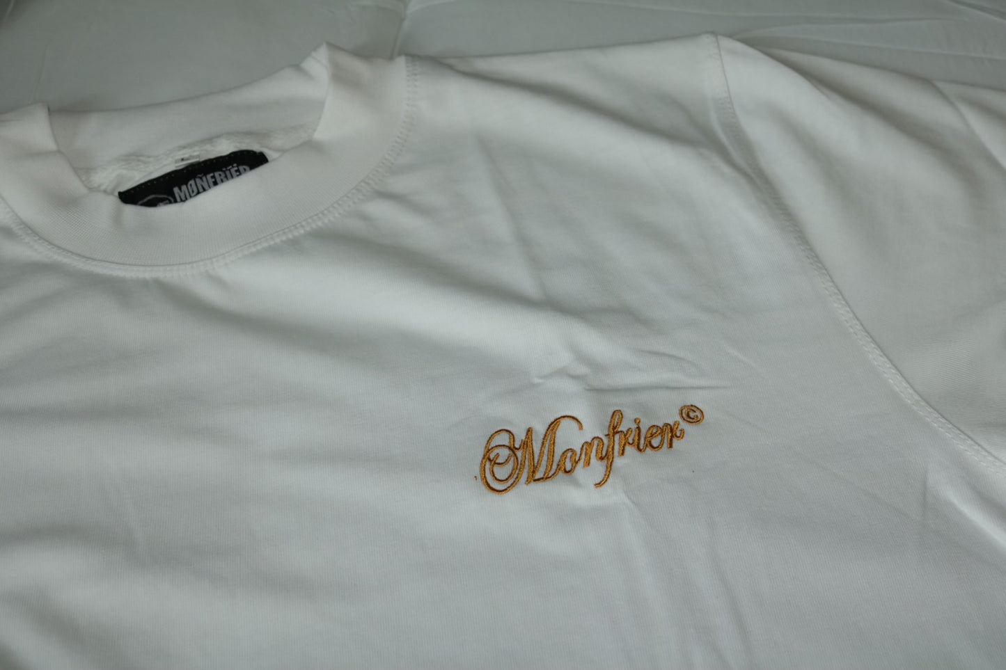 Gold embroidered Monfrier Signature Cropped Tee
